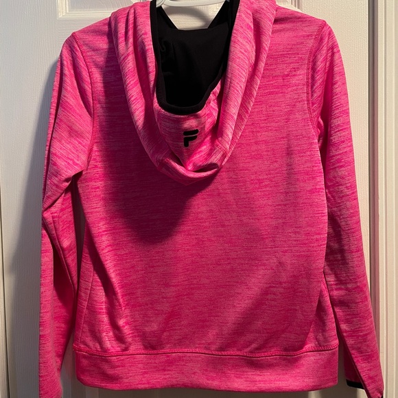 OkFila Youth Girl Hoodie Hooded Sweatshirt Space Dye Pink XL 14 16 - Picture 2 of 5